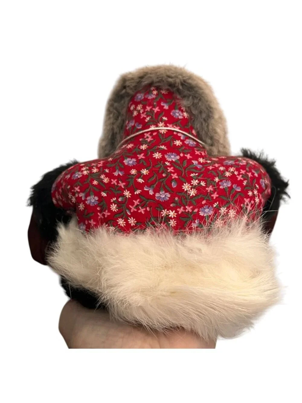 Authentic Native Handicraft From Alaska Inuit Doll Handpainted Fur-trimmed Parka
